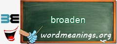 WordMeaning blackboard for broaden